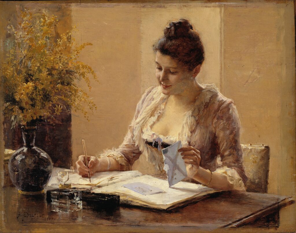 Lady writing a letter (1887) / Albert Edelfelt